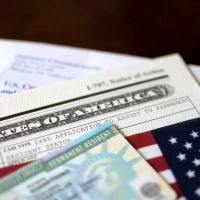 U.S. green card and immigration documents