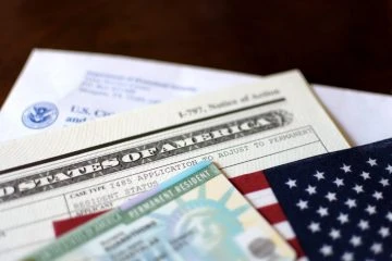 U.S. green card and immigration documents