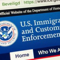 A close up of the us immigration and customs enforcement website.