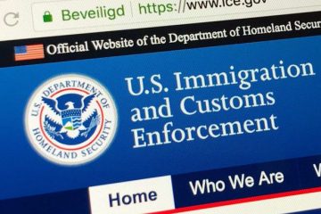 A close up of the us immigration and customs enforcement website.