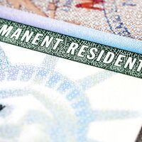 A close up of the permanent resident card