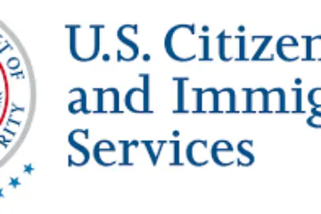 U.S. Citizenship and Immigration Services logo text.