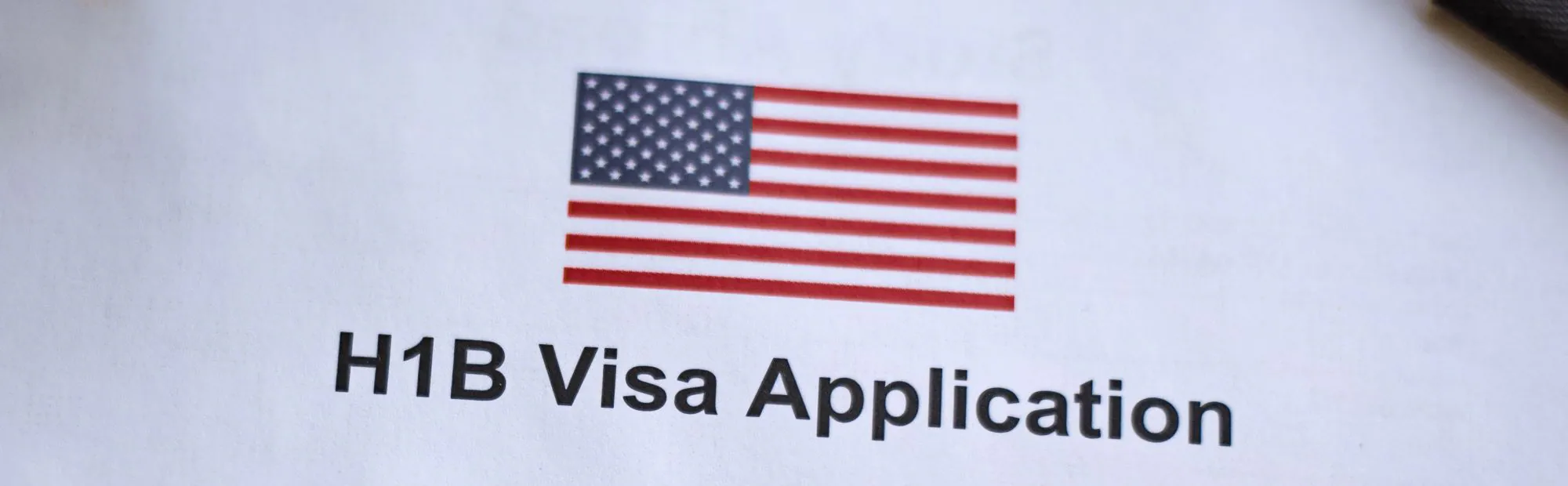 H1B visa application with US flag H1B visa application with US flag